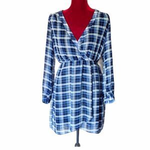 Altar'd State Blue Plaid Dress Size Small